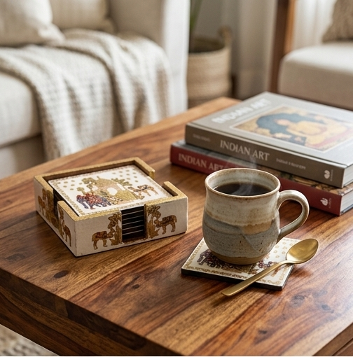 Royal Heritage Coaster Set with Holder