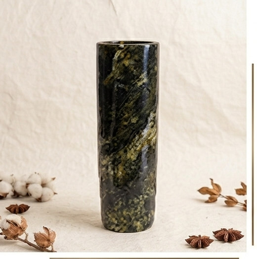 Swirl-Patterned Cylindrical Decorative Vase