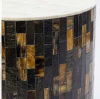 Mosaic Horn and Bone Inlay Side Table