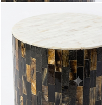 Mosaic Horn and Bone Inlay Side Table