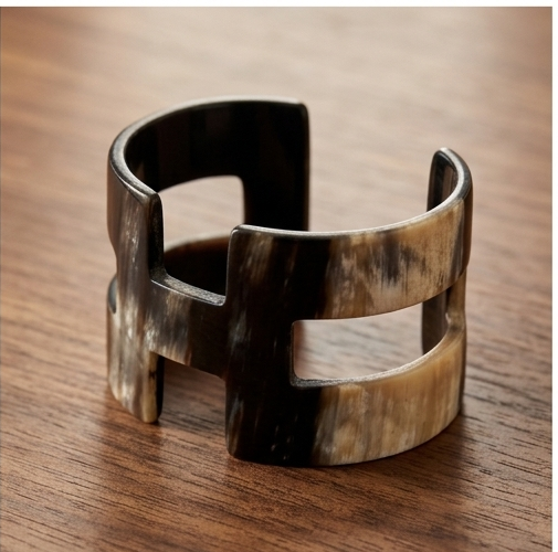 Handcrafted Horn Architectural Cuff Bracelet
