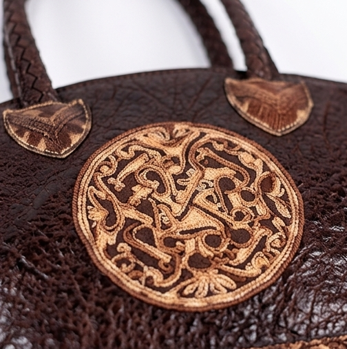 Handcrafted Tribal Pattern Leather Clutch Wallet