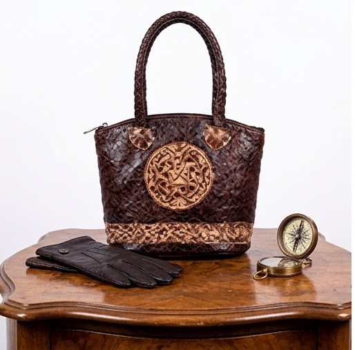 Handcrafted Tribal Pattern Leather Clutch Wallet