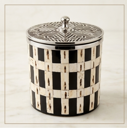 Geometric Inlaid Storage Jar