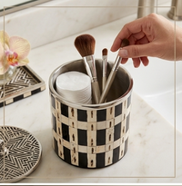 Geometric Inlaid Storage Jar