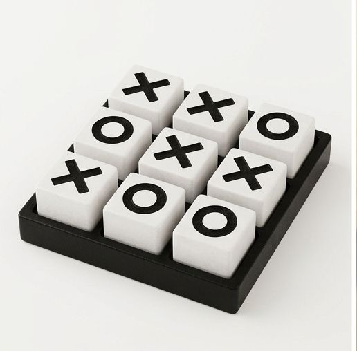 Handcrafted Marble Tic-Tac-Toe Game Set