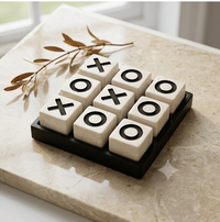 Handcrafted Marble Tic-Tac-Toe Game Set