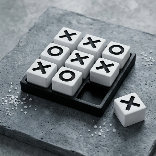 Handcrafted Marble Tic-Tac-Toe Game Set