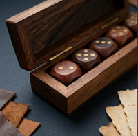 Handcrafted Wooden Dice Gift Set with Hinged Storage Box