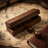 Handcrafted Wooden Dice Gift Set with Hinged Storage Box