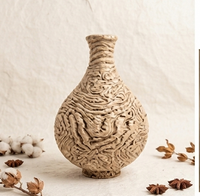 Hand-Woven Natural Fiber Decorative Vase