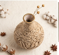 Hand-Woven Natural Fiber Decorative Vase
