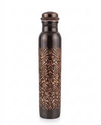Antique Finish Engraved Pure Copper Water Bottle