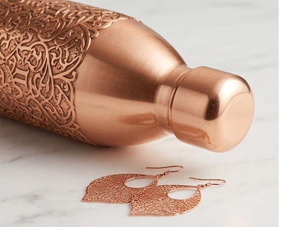 Aethelgard Baroque Pure Copper Artisan Hydration Bottle – High-Shine Finish