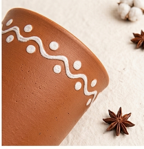 Hand-Painted Terracotta Tumbler