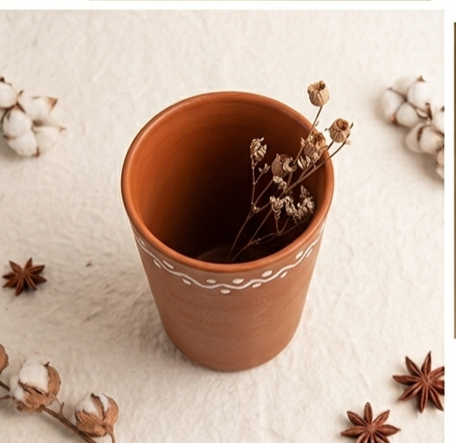 Hand-Painted Terracotta Tumbler