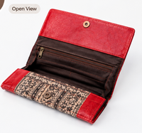 Crimson Tribal Stripe Foldover Wallet