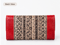Crimson Tribal Stripe Foldover Wallet