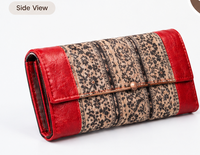 Crimson Tribal Stripe Foldover Wallet