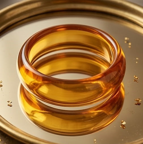 Polished Amber-Tone Resin Bangle