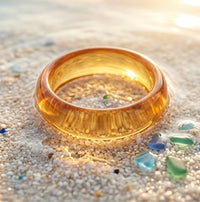 Polished Amber-Tone Resin Bangle