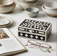 Floral Inlay Wooden Jewelry Storage Box