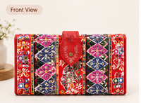 Artisan Hand-Painted Floral Leather Bi-Fold Wallet