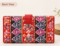 Artisan Hand-Painted Floral Leather Bi-Fold Wallet
