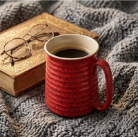 Textured Speckled Red Ceramic Mug