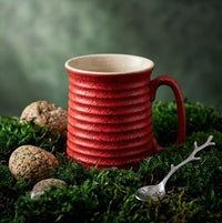 Textured Speckled Red Ceramic Mug
