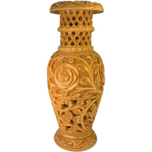 Handcrafted Aesthetic Wooden Vase, Small