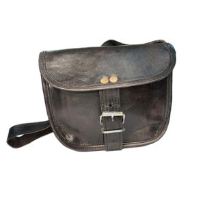 Black Leather Sling Bag (Small)