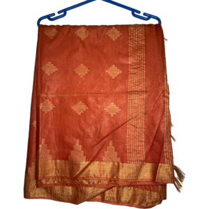 Handwoven Saree, Burnt Orange