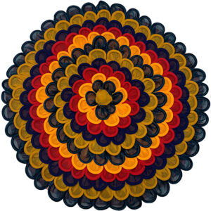 Round Door Mat, Colourful