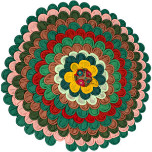 Round Door Mat, Colourful