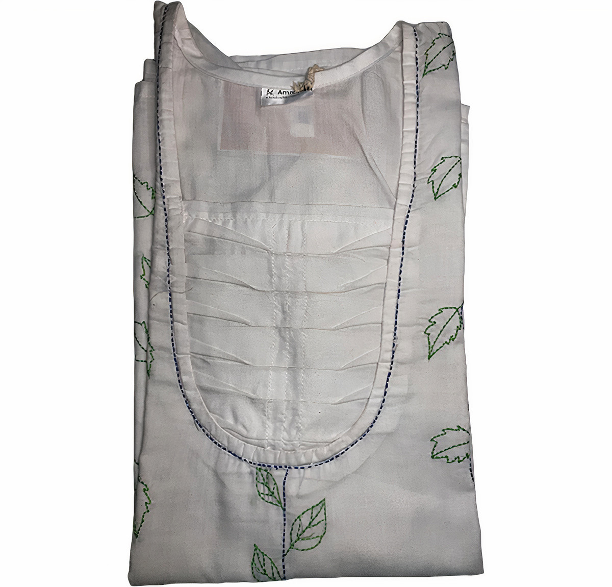 white kantha work top