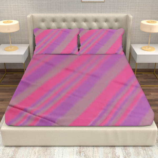 Breathable Pure Cotton Double Bed Sheet Set, Multicolour Weaving Pattern