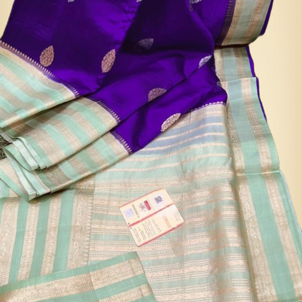 Elegant Blue Silk Aalor Saree with Attached Blouse for Weddings Birthdays and Party Wear