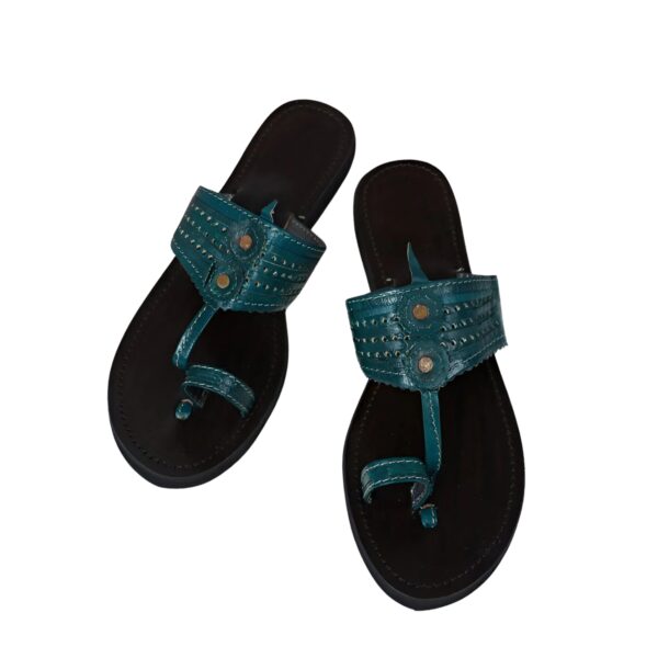 Buy Premium Handcrafted Green Leather Kolhapuri For Women
