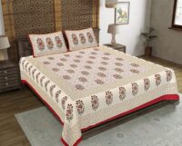 Economical Cotton Bedsheet King Size (93×108 inches) – (4Kam Batikbuta-R)