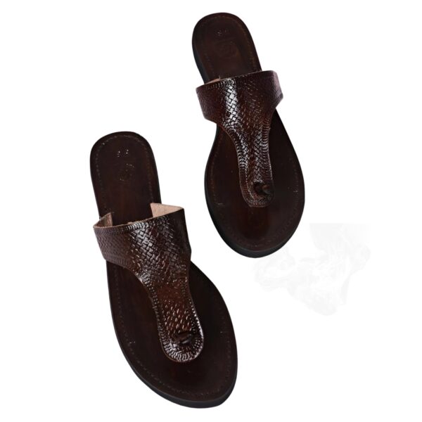 Buy Premium Brown Leather Kolhapuri Flats (Chappal) For Women