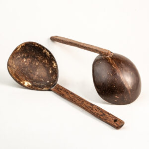 Thenga Wooden Coconut Shell Serving Spoon Sets for Kitchen, Cooking