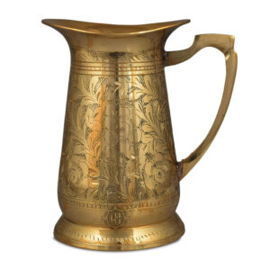 DSH Brass Jug Engraved Designer Mughal Style Pitcher for Serving Drinking Water Home Decor Drinkware & Tableware