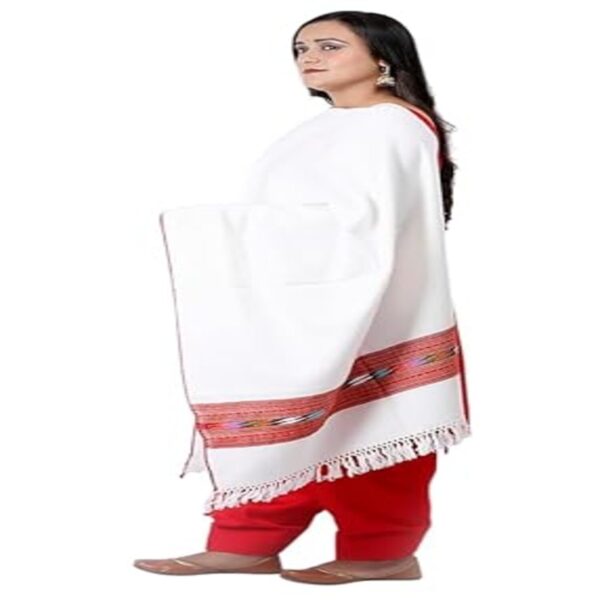 Shoogloo Hand Woven Pure Wool Kullu Traditional White Stole