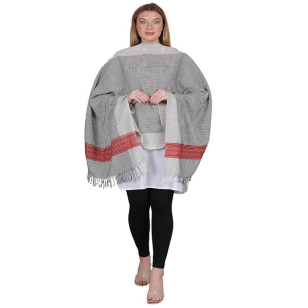 Shoogloo Handcrafted Kullu Pure Woollen Black Stole A Traditional Touch of Himachali Craft