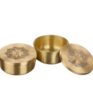 Etched Mandala Pattern and Handcrafted in Pure Brass for Nuts and Trinkets Perfect for Kitchen, Pooja Mandir and Gifting.