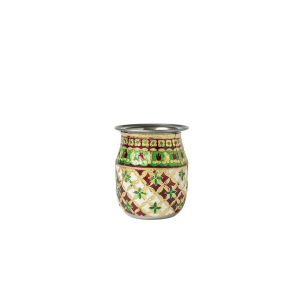 Agarwal's Creations Meena Craft Steel Lota Traditional Handcrafted Water Vessel