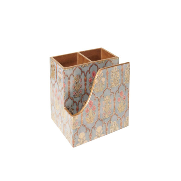 Agarwal's Creations Azure Elegance MDF Cutlery & Tissue Holder Stylish Tabletop Organizer