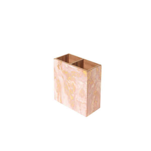 Agarwal's Creations Rich MDF & Resin Rose Gold Cutlery Organizer Elegant Tabletop Storage