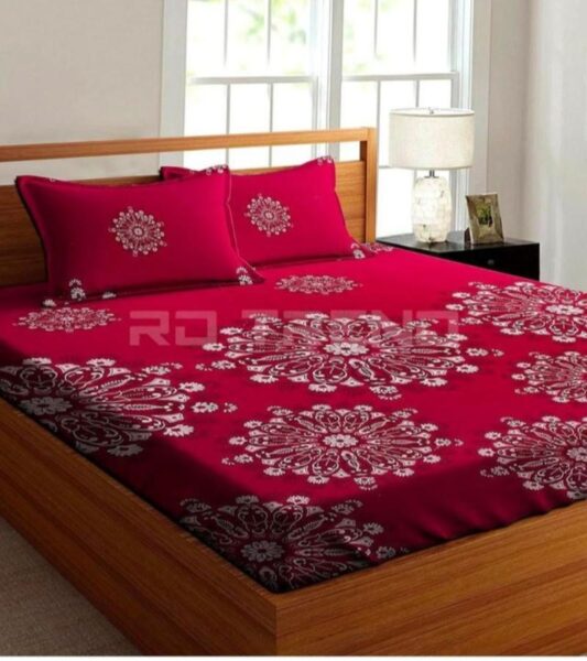 Homdazal Microfibre Abstract Queen Red Bedsheet – Soft, Stylish & Durable
